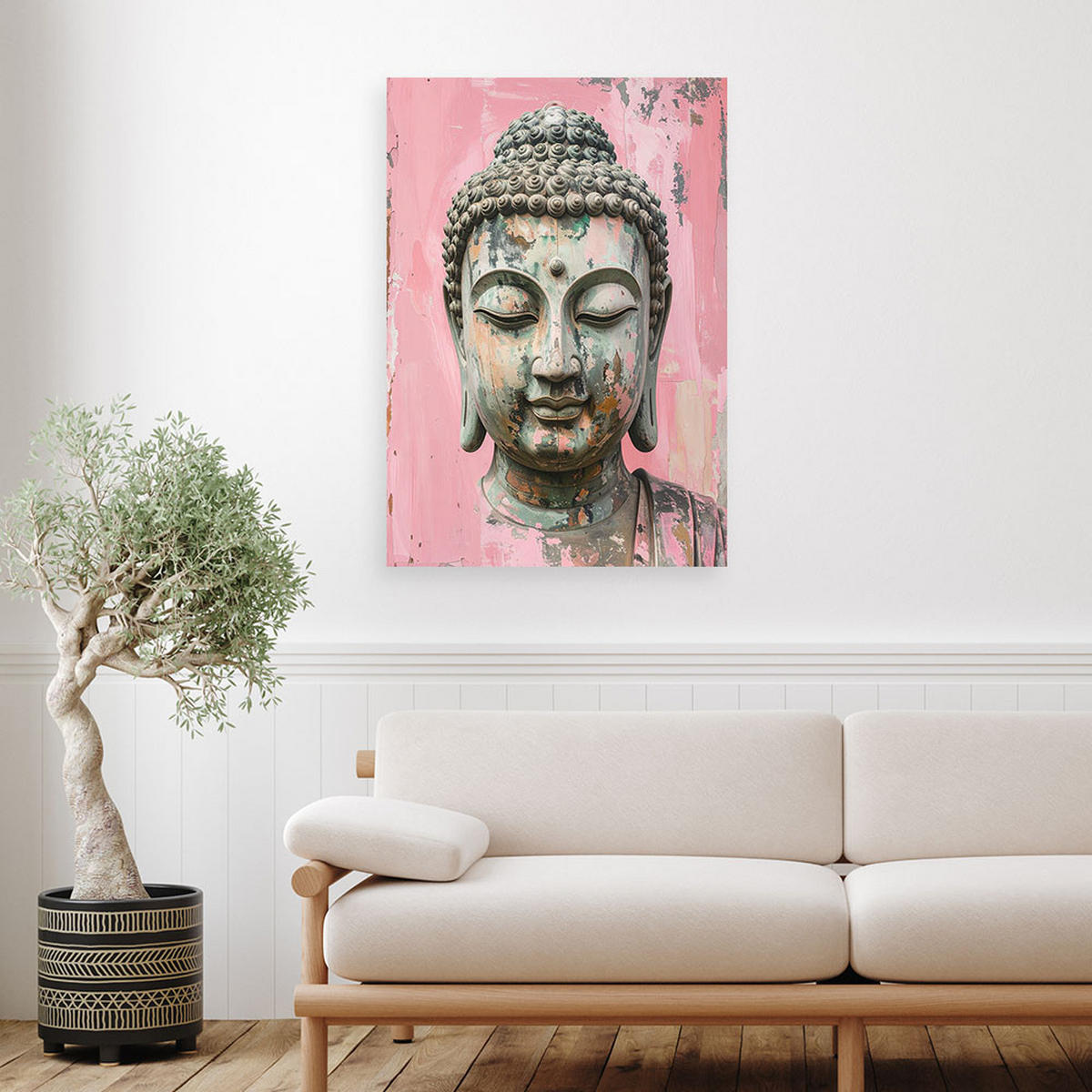 LEINWANDBILD Zen und Orientalisch 60x90cm - Rosa, Textil (60/90cm) - Feeby