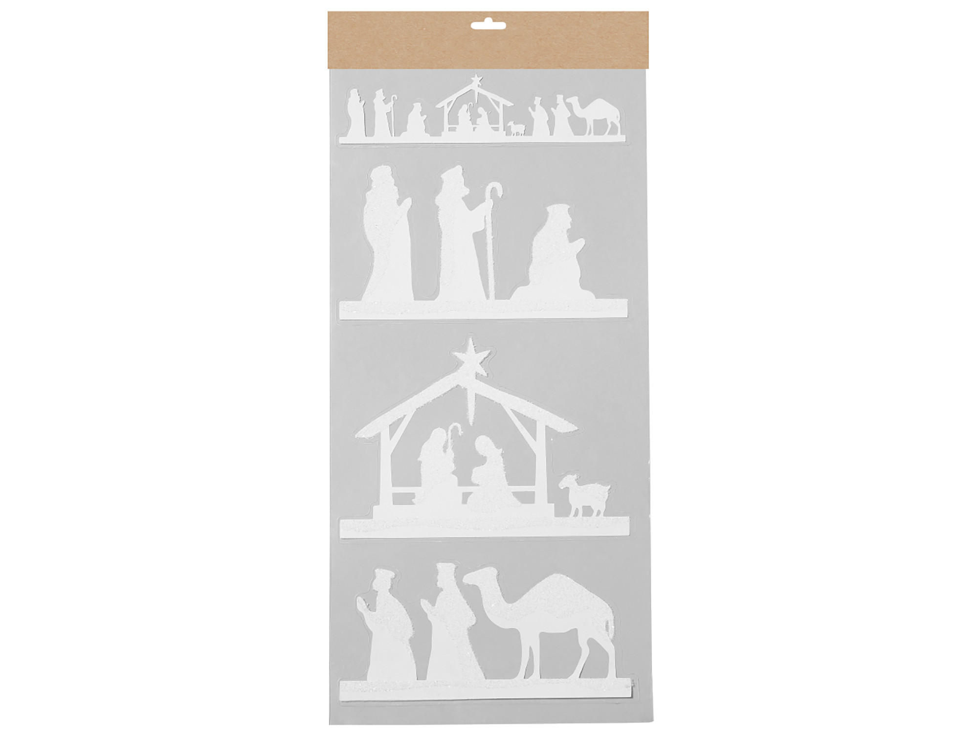 WEIHNACHTS-FENSTERSTICKER Krippenszene 49 cm - Weiß, Kunststoff (49/49/1cm) - LAALU