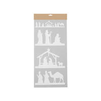 WEIHNACHTS-FENSTERSTICKER Krippenszene 49 cm - Weiß, Kunststoff (49/49/1cm) - LAALU