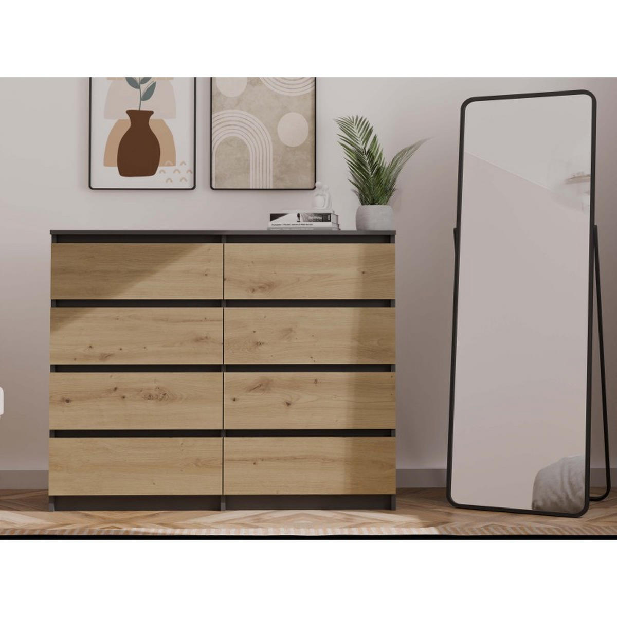 KOMMODE Anthrazit, Artisan 138/97/40 - Anthrazit, Holzwerkstoff (138/97/40cm) - RAUMHIRSCH FURNITURE