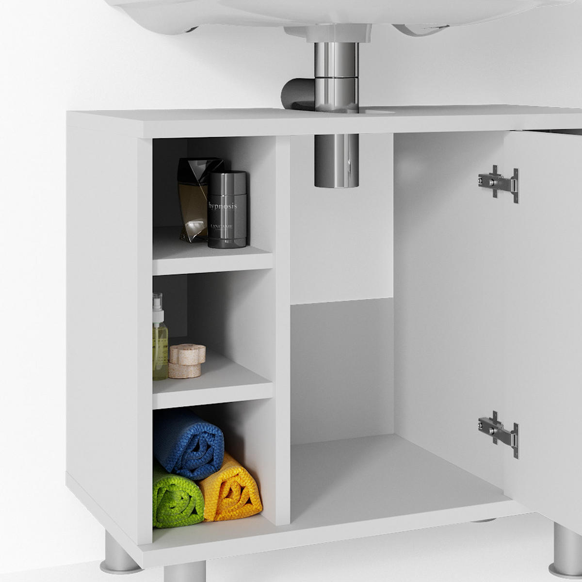 WASCHBECKENUNTERSCHRANK Fynn Weiß Hochglanz 60 x 54 cm - Weiß Hochglanz, Holzwerkstoff (60/54/32cm) - Vicco