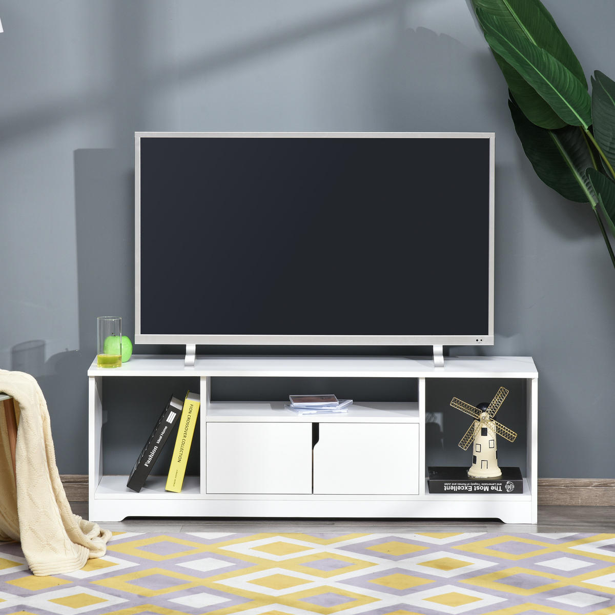 TV-MÖBEL Weiß 1 Stück - Weiß, Holzwerkstoff (120/41/30cm) - GiPP