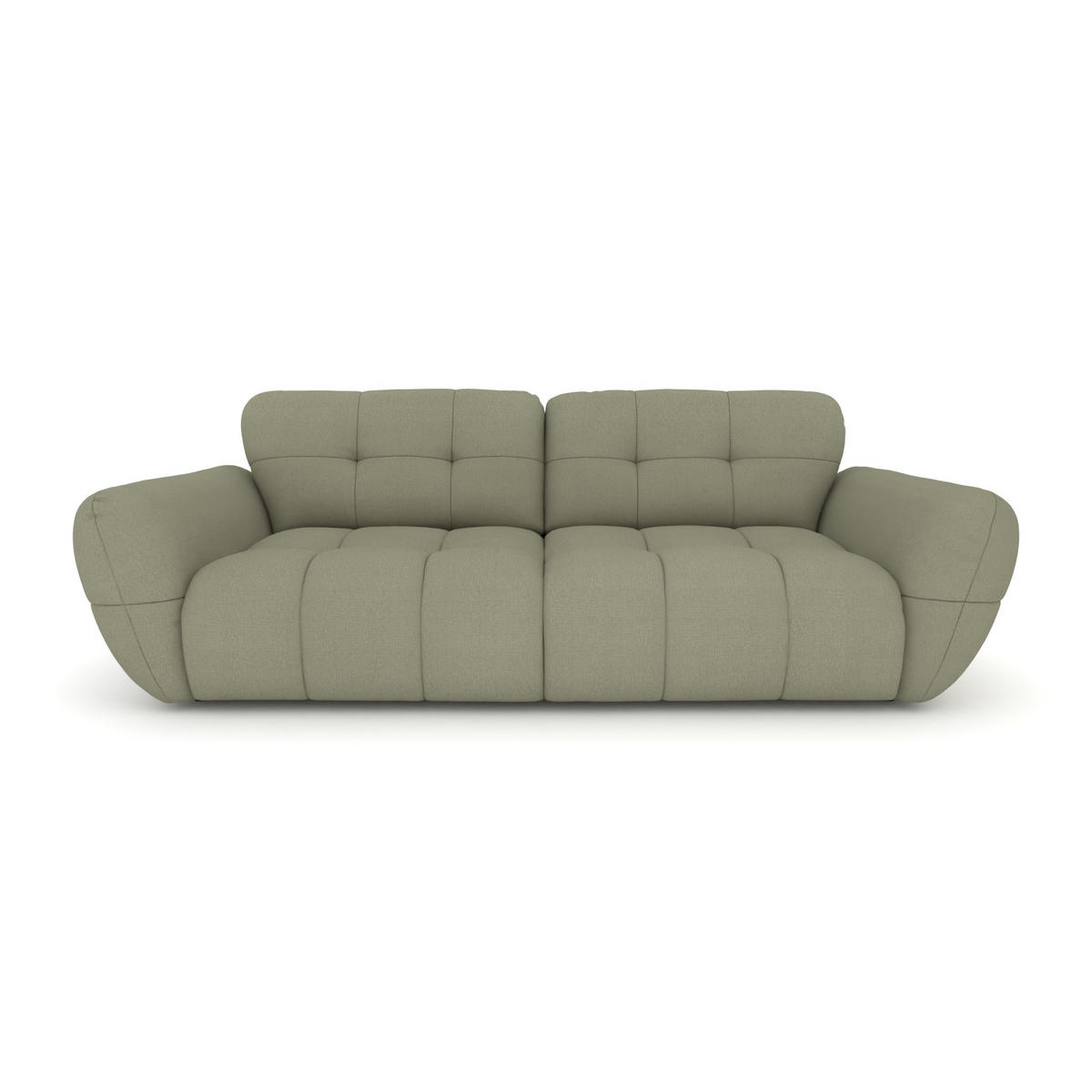 BIGSOFA Vannes Chenille Grün 272/134/68 cm - Hellgrün, Kunststoff/Textil (272/68/134cm) - foamnova