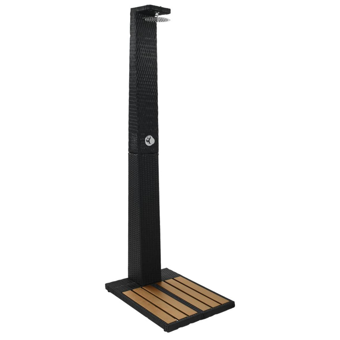 GARTENDUSCHE POLY RATTAN WPC - Schwarz, Holz (60/214/80cm) - vidaXL
