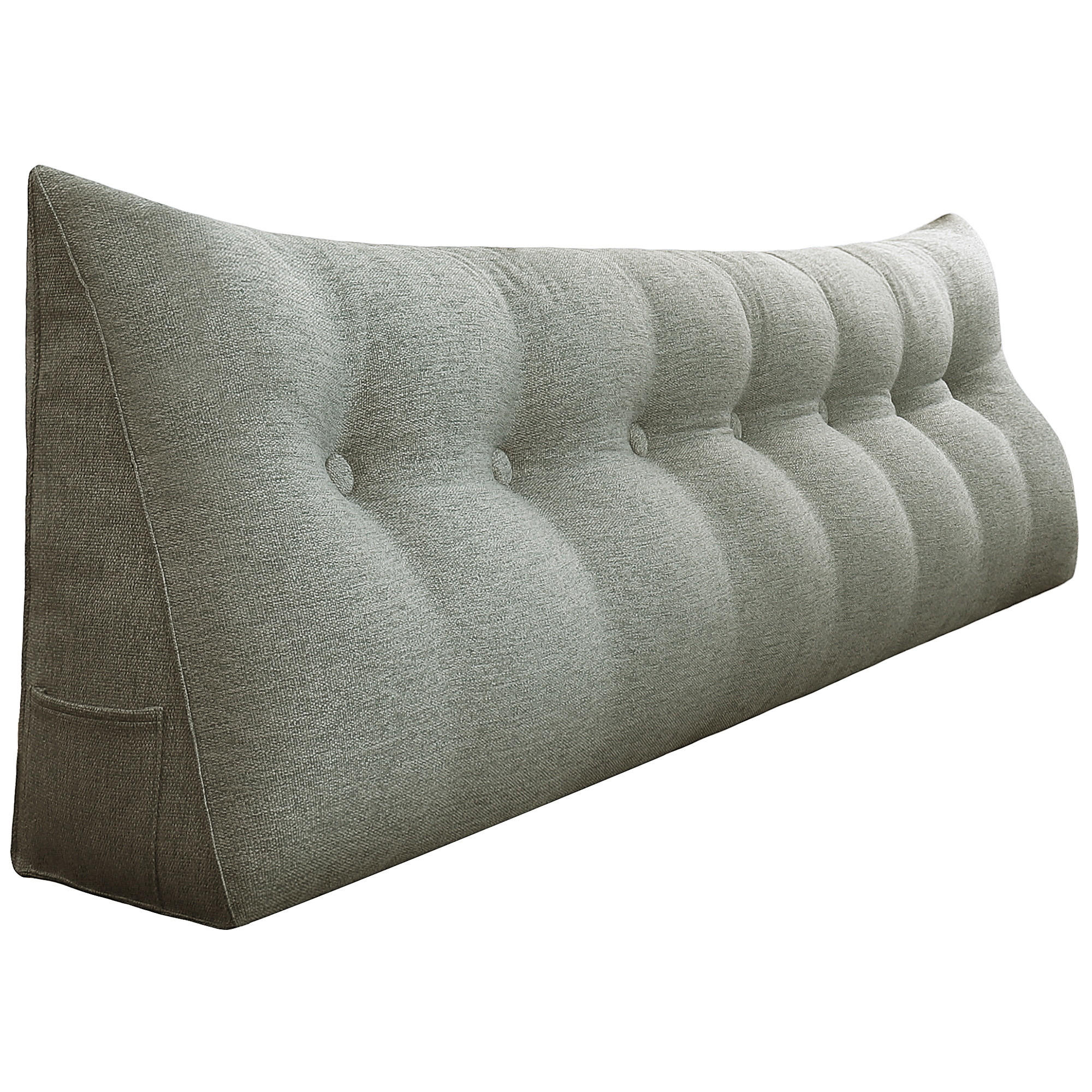 RÜCKENKISSEN für Bett Leinenlook Grau 200 cm - Grau, Textil (50/200cm) - Vercart