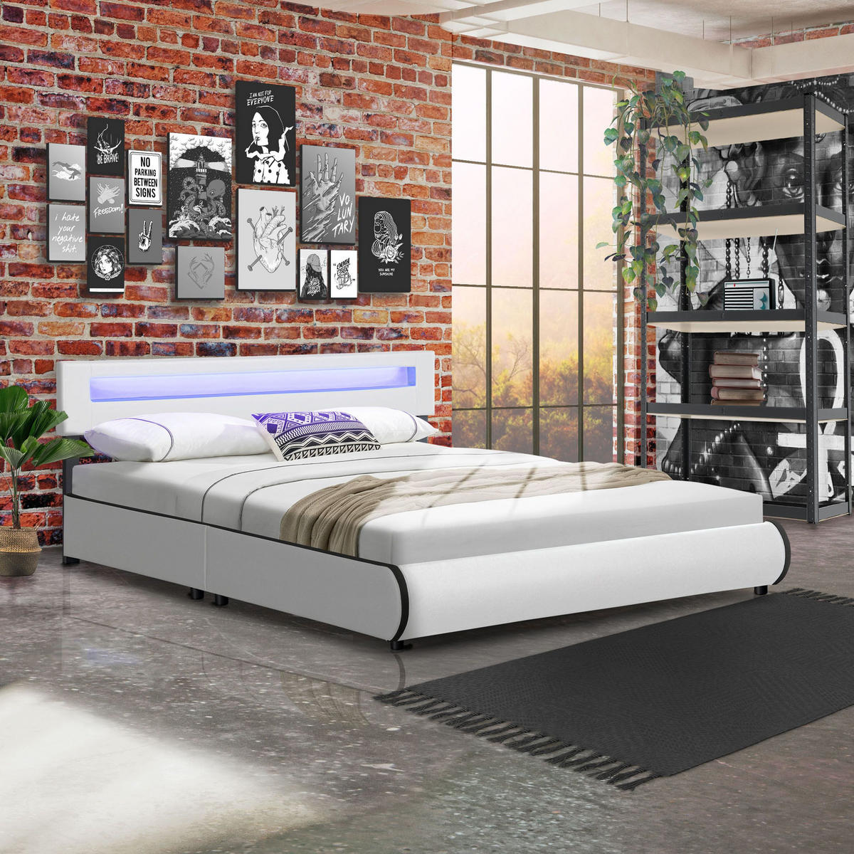 POLSTERBETT Sevilla weiß 180x200 cm - Weiß, Holz (180/200cm) - Juskys