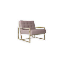 LOUNGESESSEL Duban Rosa Bouclé-Stoff - Pink/Goldfarben, Holz/Textil (84/81/89cm) - S-Style Möbel