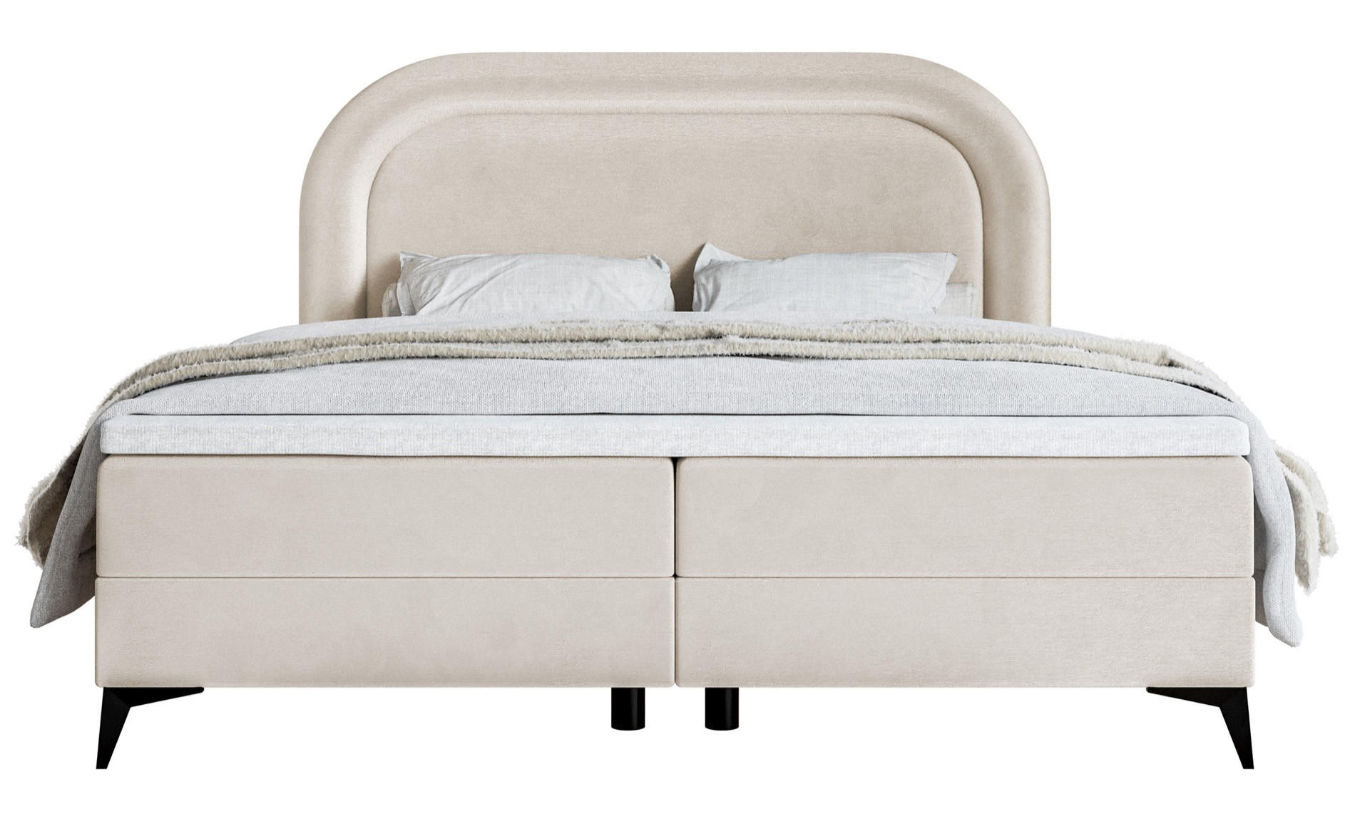BOXBETT Loreo Greige Samt wasserfest 140x200 cm - Taupe/Schwarz, Kunststoff/Textil (140/200cm) - Selsey