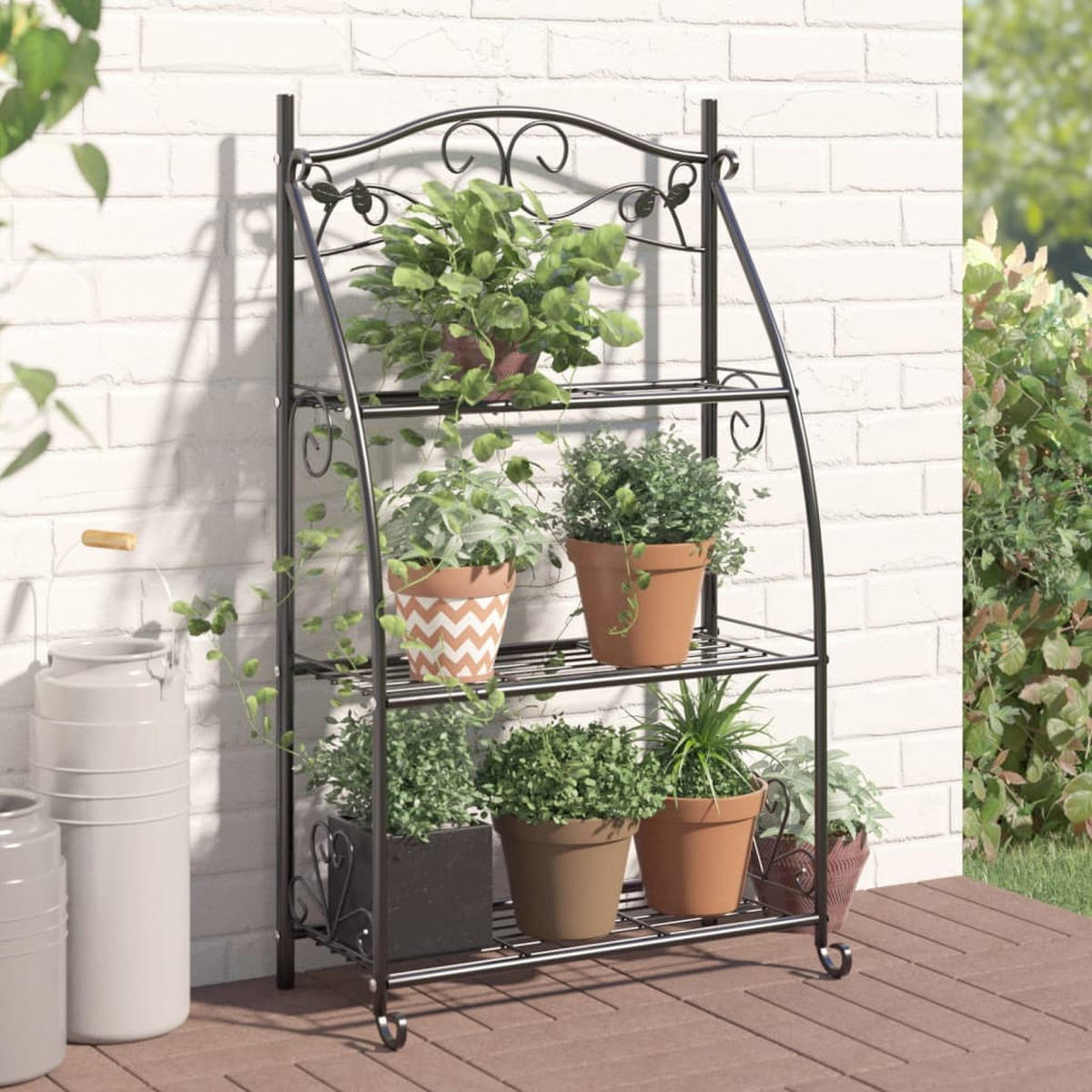 BLUMENREGAL Schwarz 56/30/96 Cm Stahl - Schwarz, Metall (56/96/30cm) - vidaXL