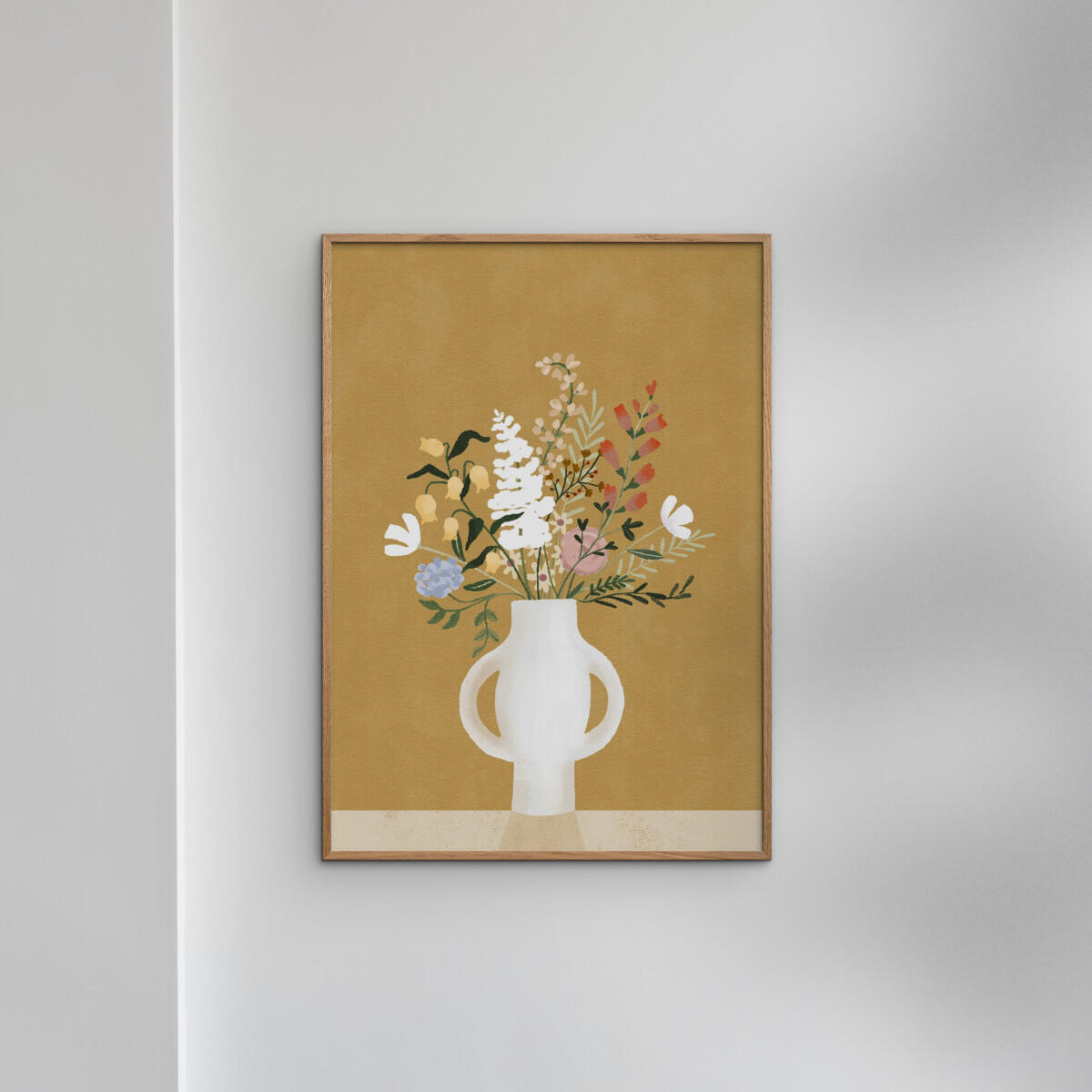 POSTER mit Rahmen Goed Blauw - Autumn Bouquet - Eichefarben/Braun, Holz/Papier (70/100cm) - Poster&Frame