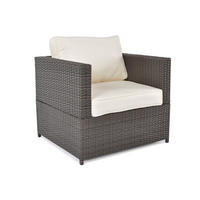 GARTENSESSEL Porto Braun, mit Cremekissen - Creme/Braun, Holzwerkstoff/Metall (75/62/67cm) - Bettso