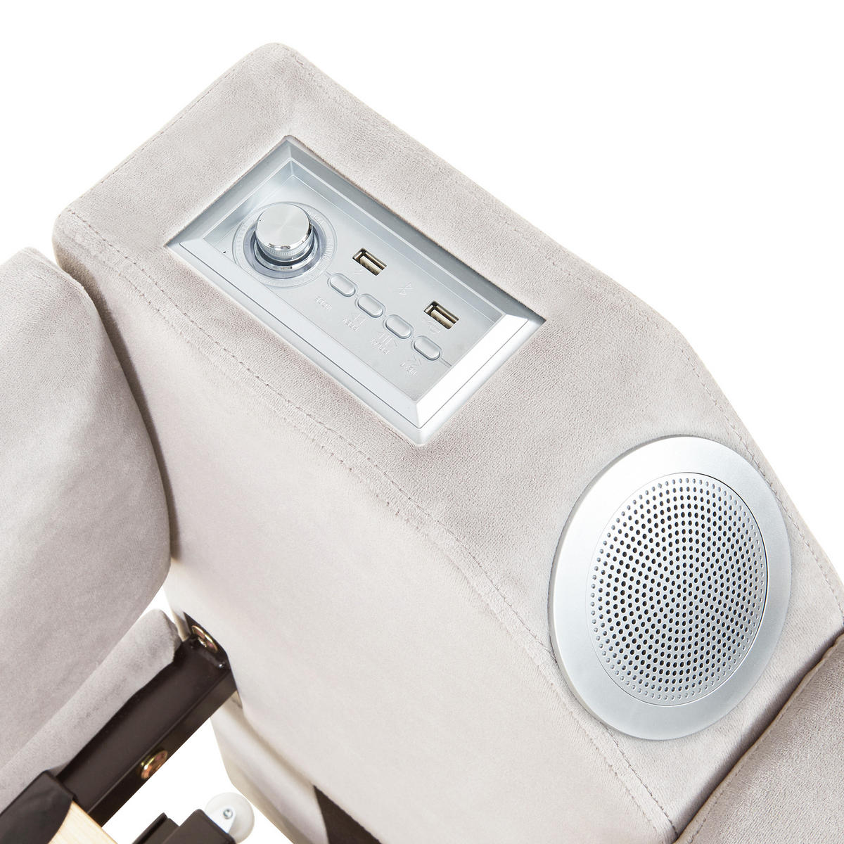 AUSZIEHBETT 90/180/190 cm DE-02015, in Beige, mit Bluetooth-Stereo und Ablagefächern - Beige, Metall (90/190cm) - ComfortXL