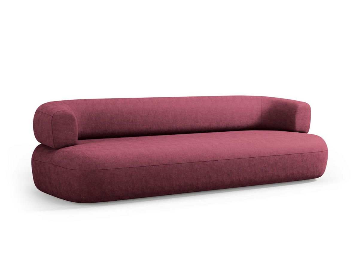 SOFA Jenny aus Chenille-Stoff karmesinrot 4 Sitzplätze - Rot, Textil (226/73/90cm) - Micadoni