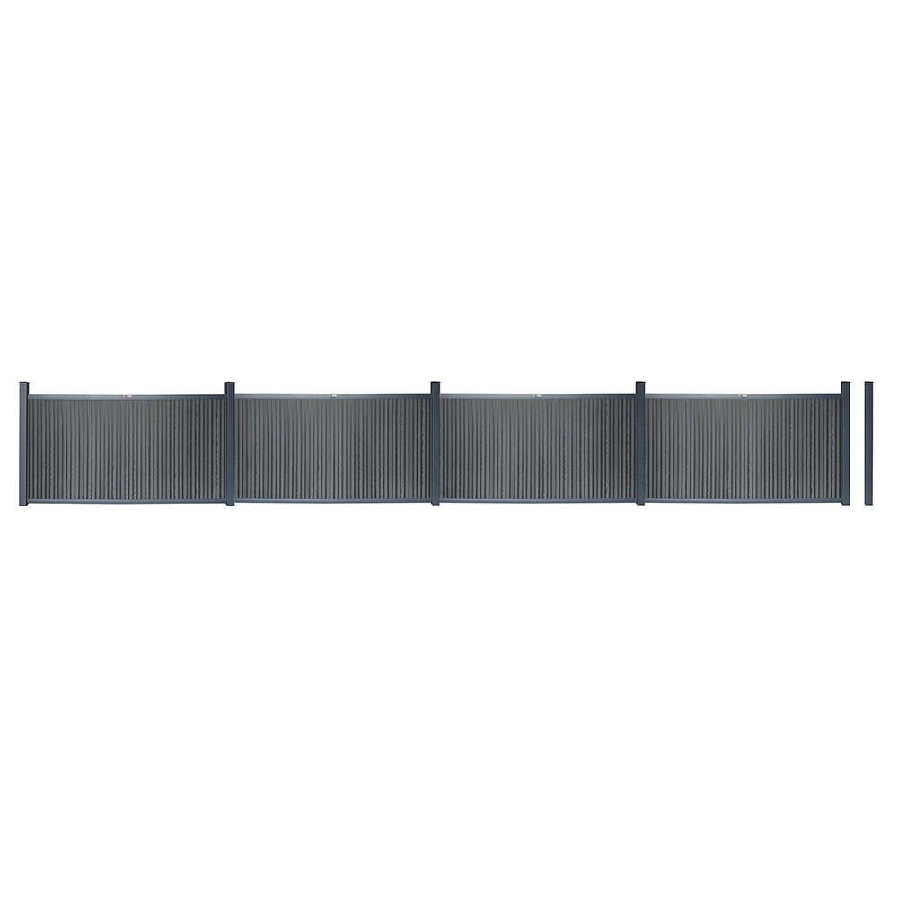 SICHTSCHUTZZAUN CALLADO PREMIUM - 115 cm, 4 x Element + 6 x Pfosten - Anthrazit, Kunststoff (786/115cm) - Home Deluxe
