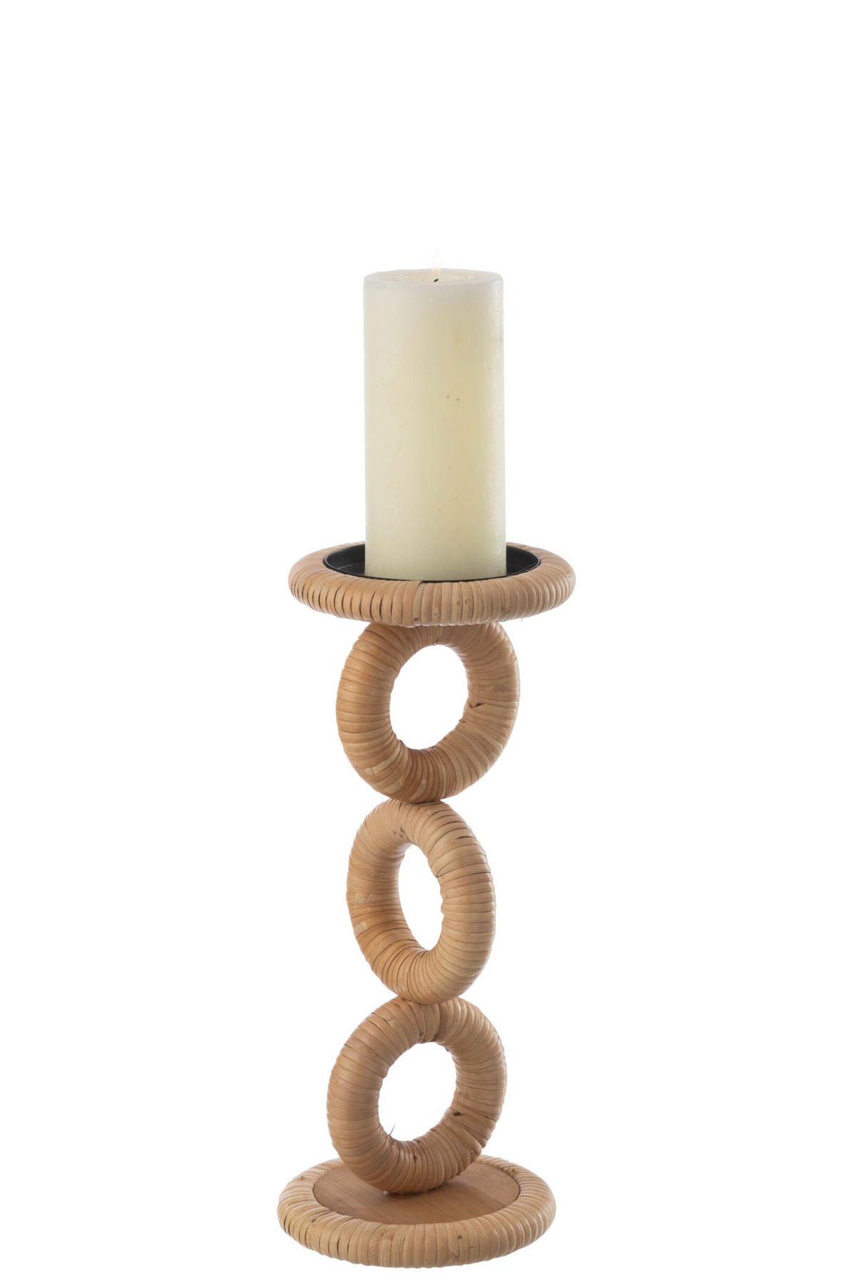 KERZENSTÄNDER RING - Naturfarben, Holz (14/36/14cm) - J-Line