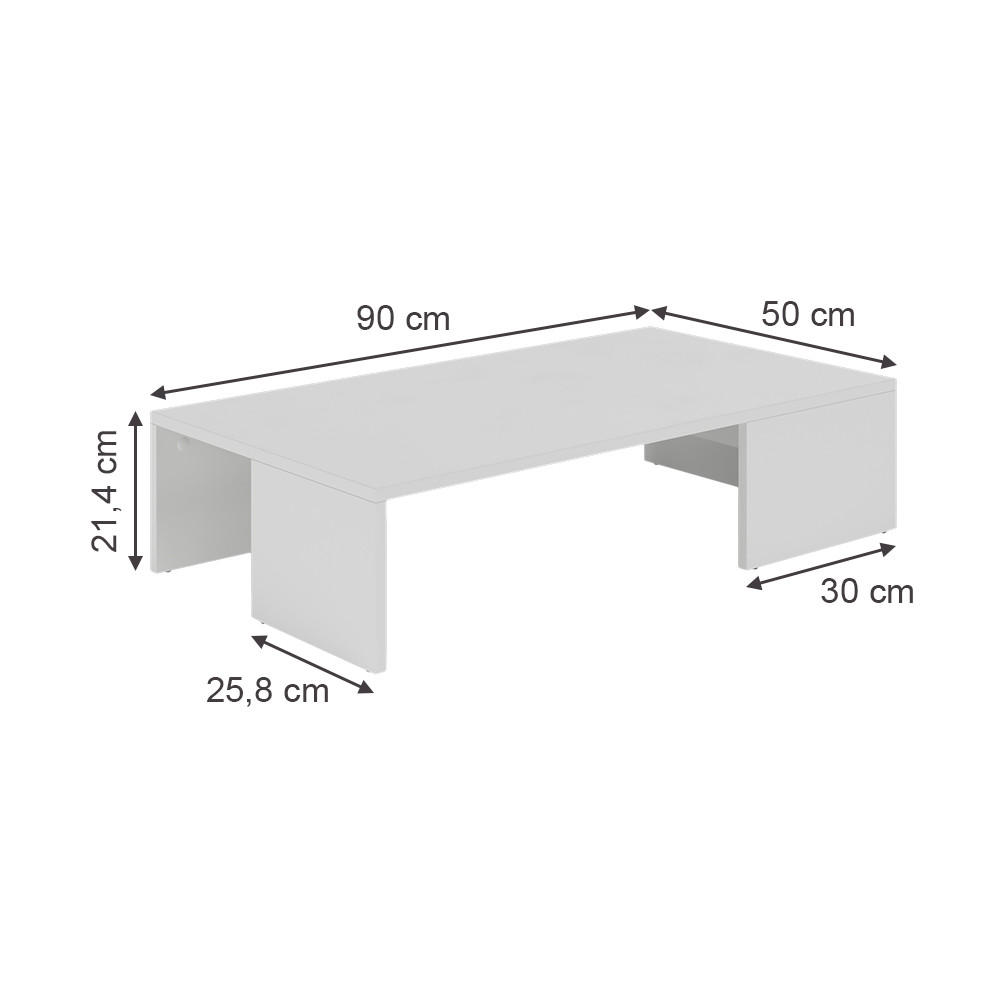 COUCHTISCH Hardi Weiß 90 x 21.4 cm - Weiß, Holzwerkstoff (50/90/21.4cm) - Vicco