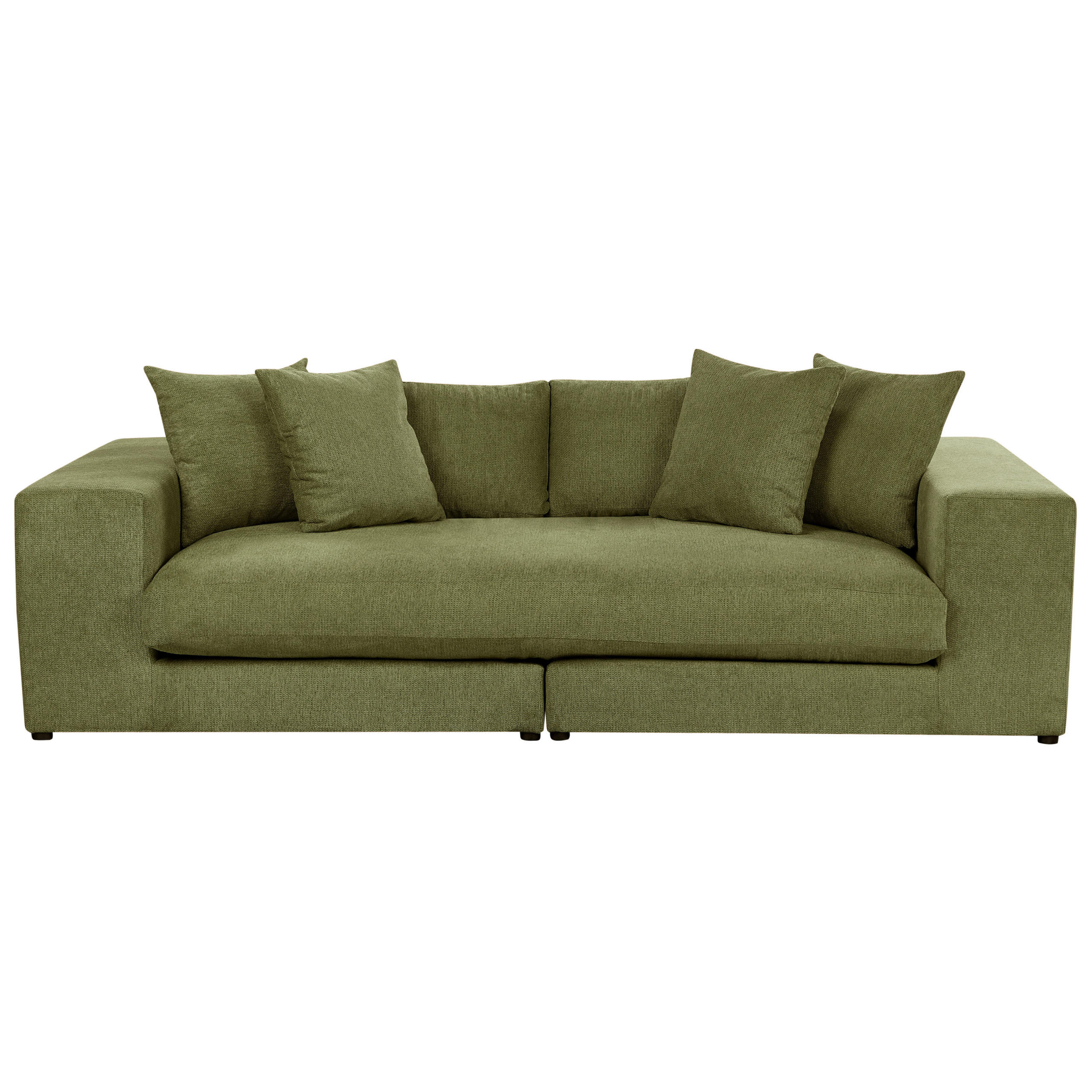 3-SITZER-SOFA dunkelgrün mit Kissen Glorvika - Grün, Textil (240/58/120cm) - Beliani