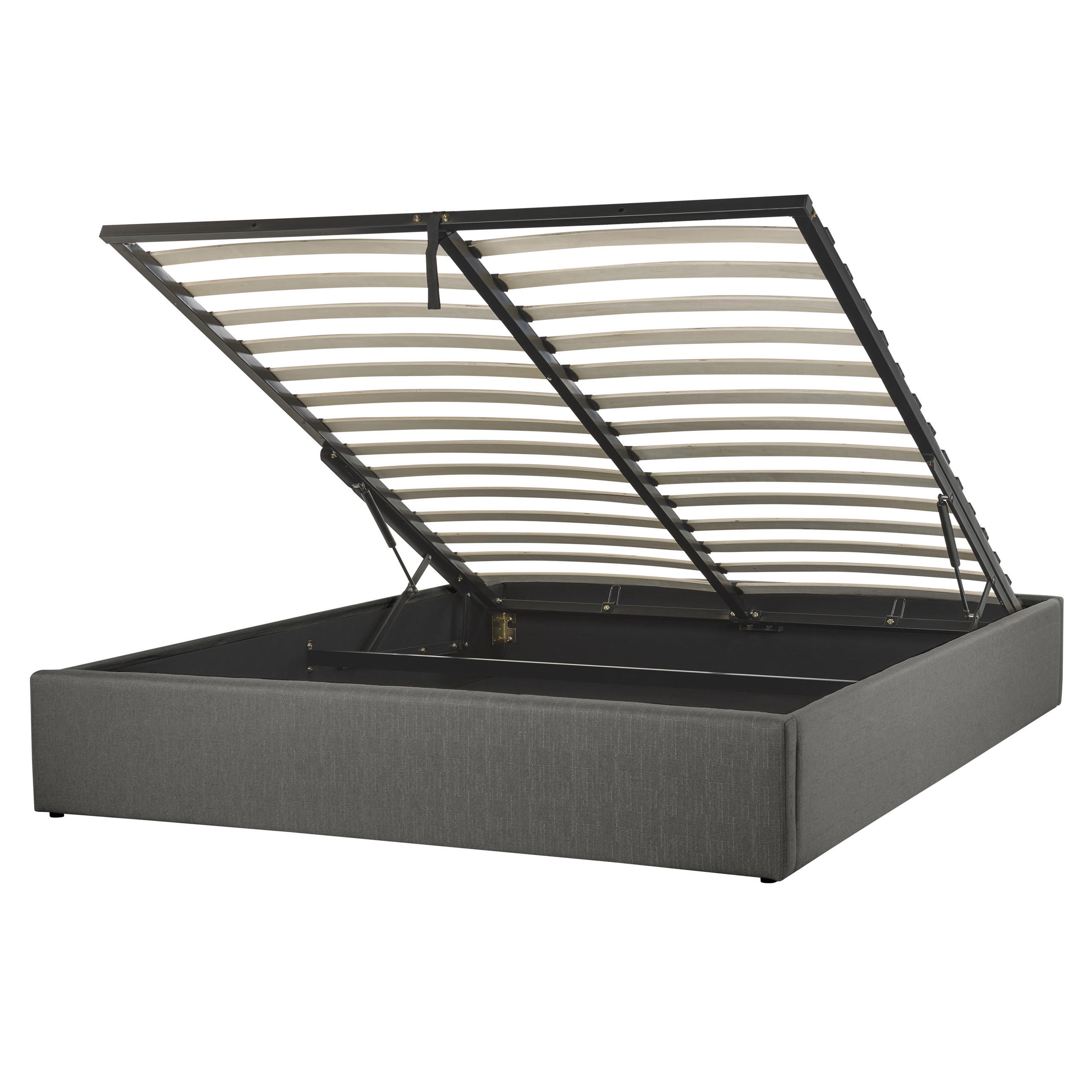 POLSTERBETT 160/200cm Dunkelgrau Dinan - Dunkelgrau, Textil (160/200cm) - Beliani