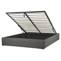 POLSTERBETT 160/200cm Dunkelgrau Dinan - Dunkelgrau, Textil (160/200cm) - Beliani