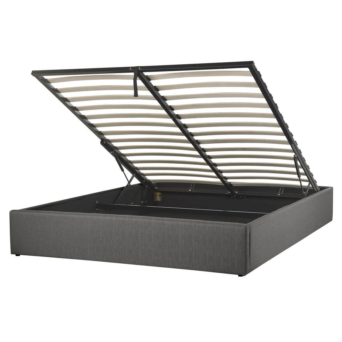 POLSTERBETT 160/200cm Dunkelgrau Dinan - Dunkelgrau, Textil (160/200cm) - Beliani