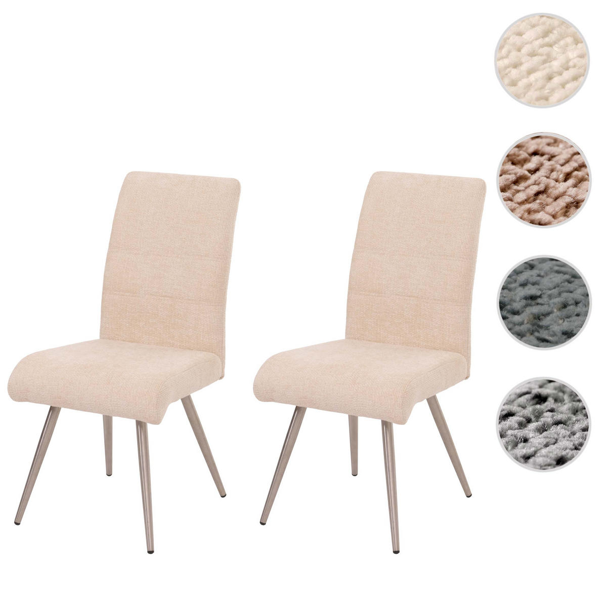 ESSZIMMERSTUHL Cremeweiß 2er-Set - Weiß, Textil (68/97/64cm) - MCW