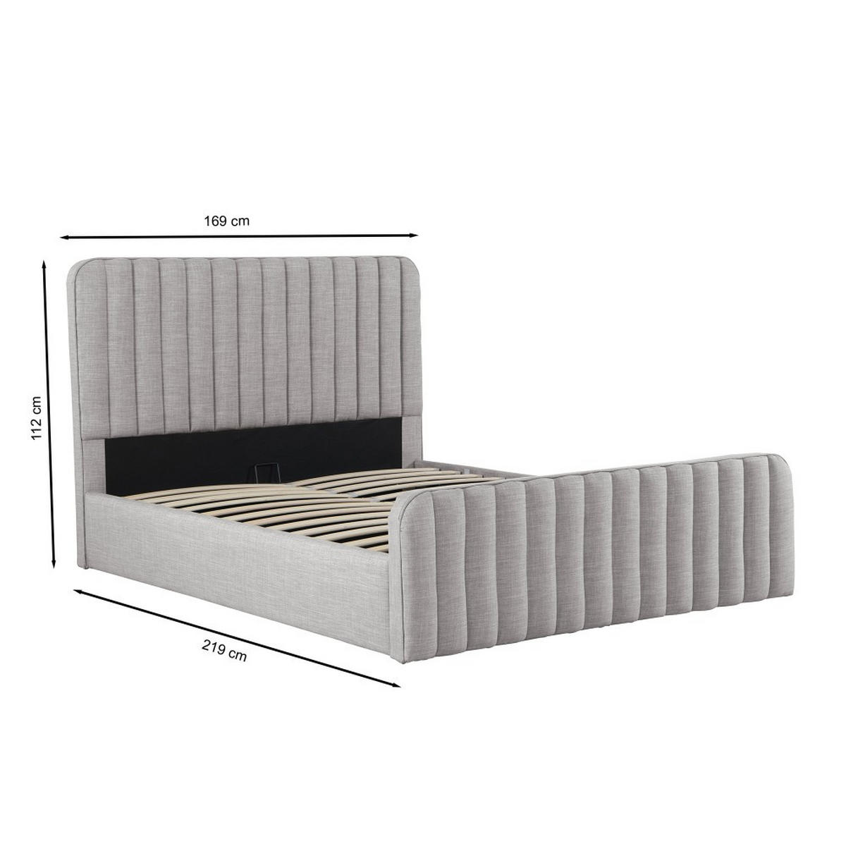 BETT NEVA /160x200 cm mit Lattenrost - Hellgrau - Hellgrau, Holzwerkstoff (160/200cm) - Weber Industries