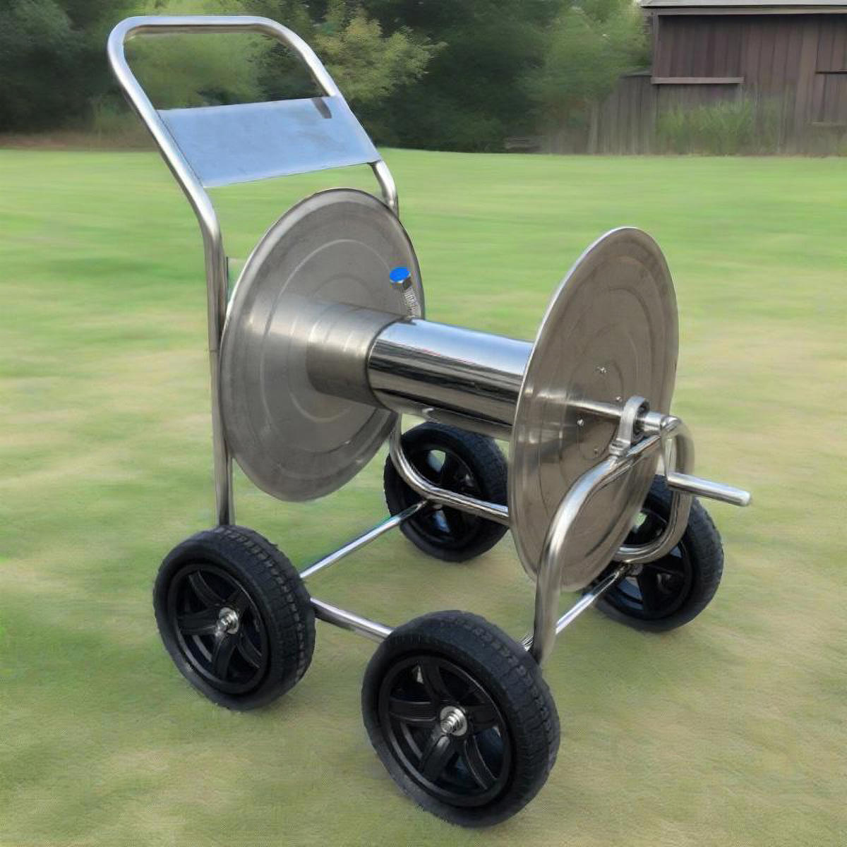 SCHLAUCHWAGEN - Silberfarben, Metall (73/100/57cm) - Relaxdays