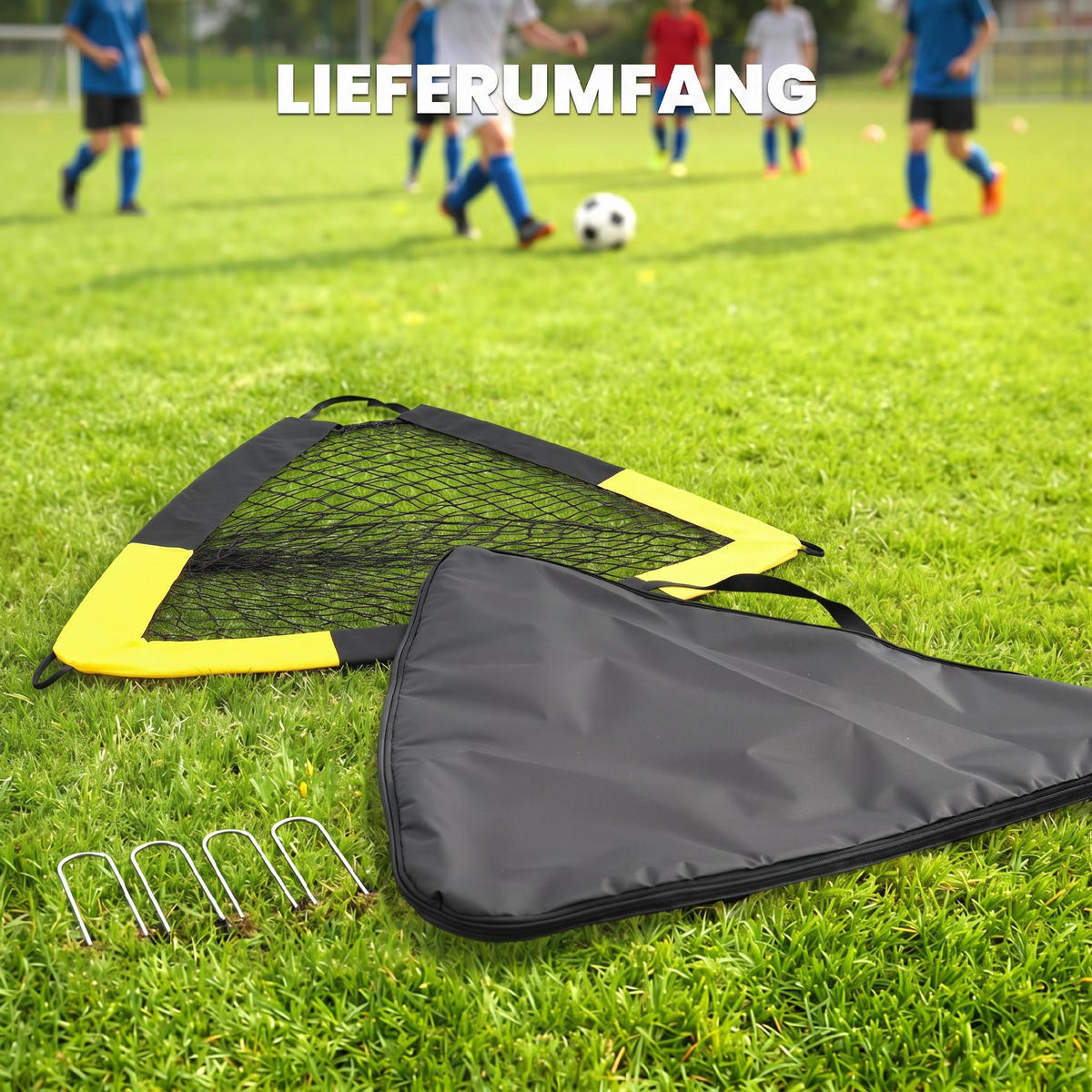 FUSSBALLTOR Fiberglas Polyester Gelb - Gelb, Textil (110/150cm) - SPORTNOW