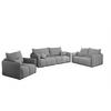 SOFASET Morgano 3-2-1 - Grau, Holzwerkstoff/Textil (216/86/102cm) - Fun Möbel