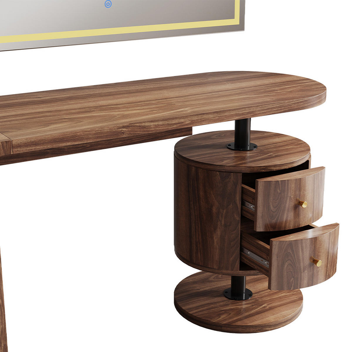 SCHMINKTISCH Lara Eiche rustikal 120 cm mit LED-Spiegel - Wildeiche, Holzwerkstoff (120/76/50cm) - Vicco