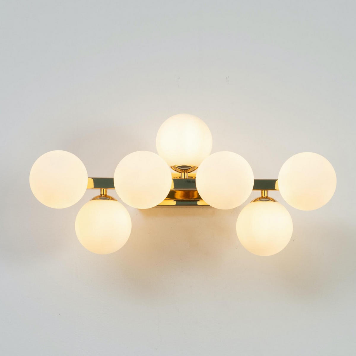 WANDLEUCHTE Ambrosia, Roségold und Weiß, 53cm - Roségold, Glas (22/22/53cm) - KOSILUM