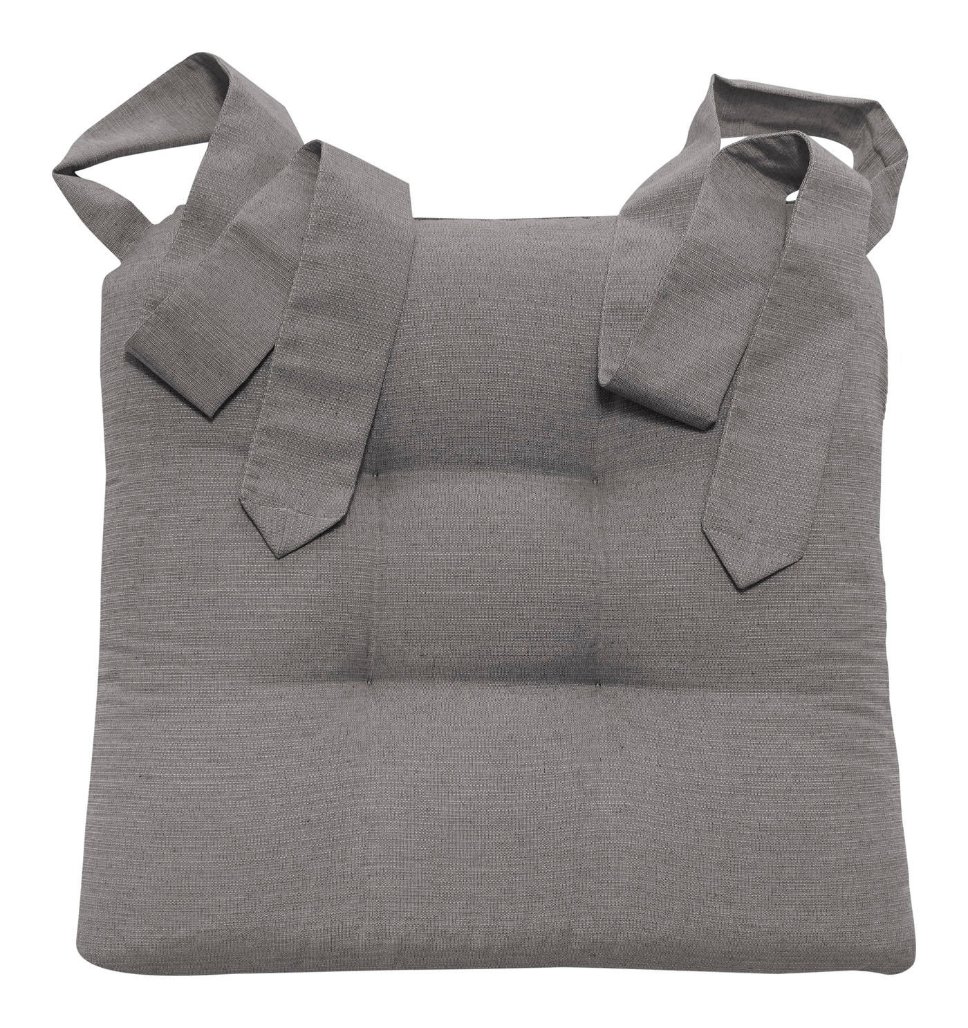 STUHLKISSEN mit Schleifenband 4er Set - Grau, Textil (46/42/7cm) - Bonvionn