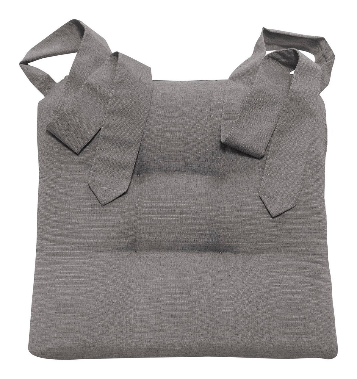 STUHLKISSEN mit Schleifenband 2er Set grau - Grau, Textil (46/42/7cm) - Bonvionn
