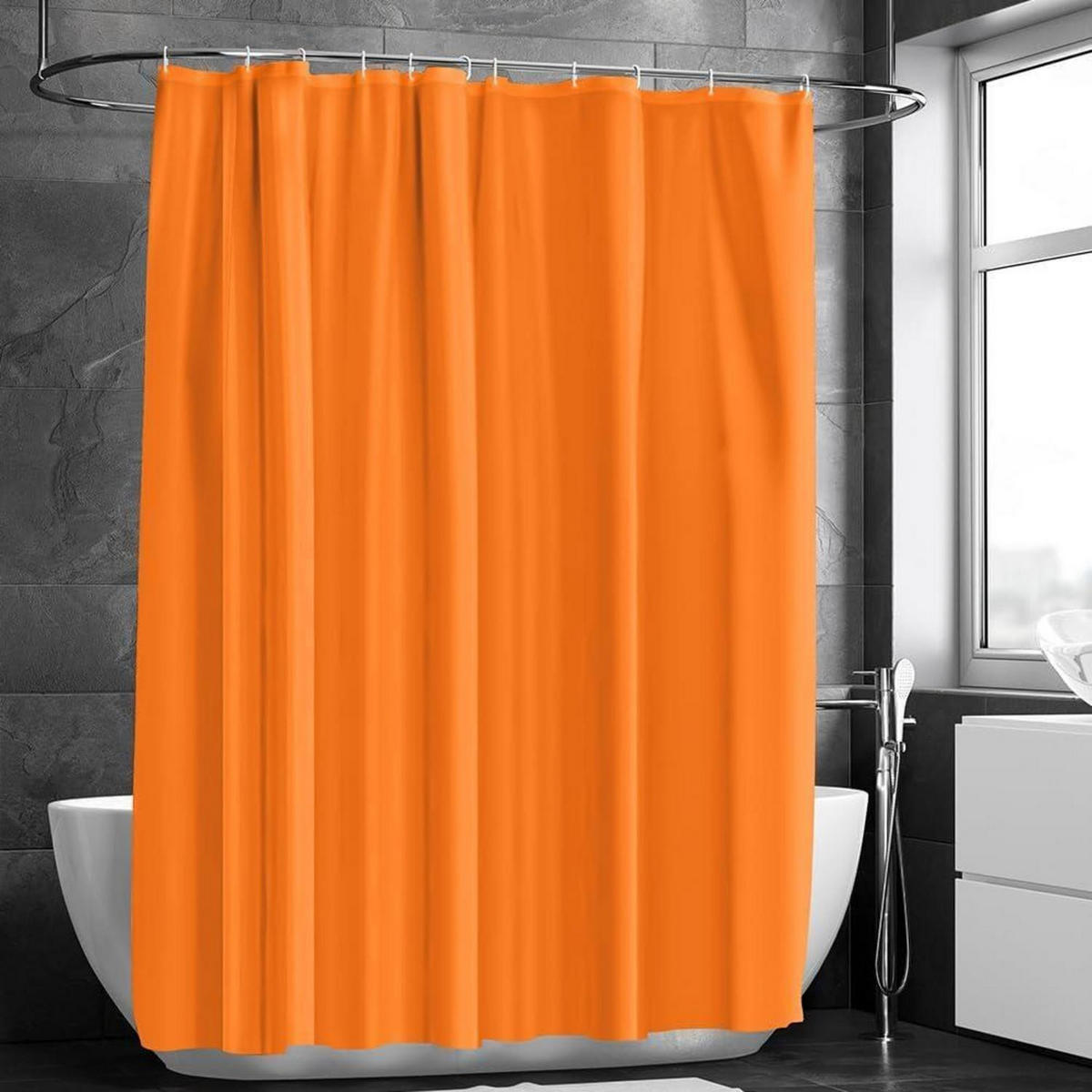 DUSCHVORHANG Orange 180 x 180 cm - Orange, Kunststoff (180/180cm)