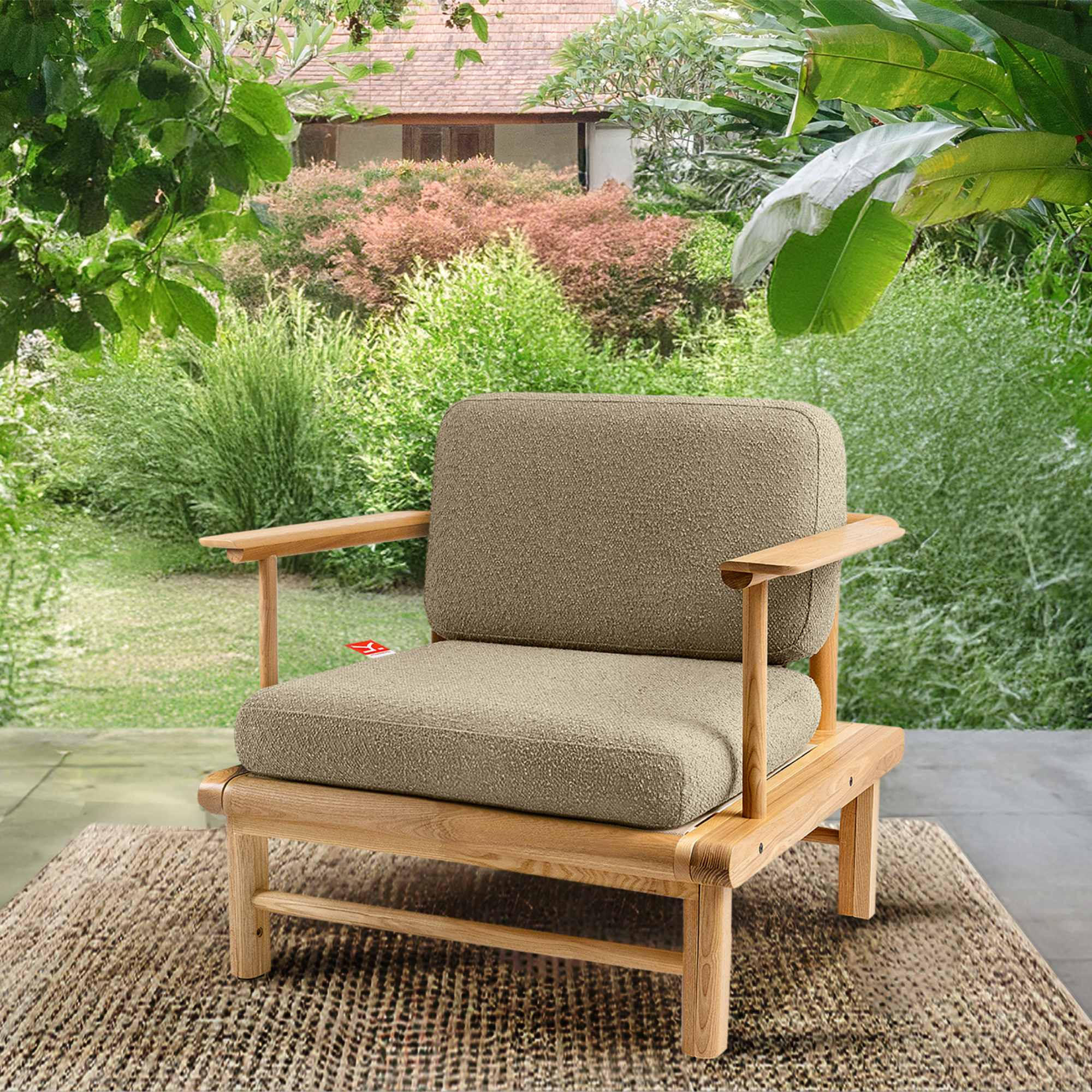 GARTENSTUHL ATREDA - Beige, Holz/Textil (91/80/80cm) - KONSIMO®