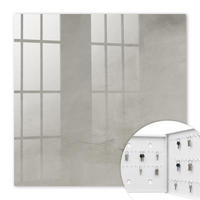 SCHLÜSSELBOX Weiß 30x30 cm – Türöffnung nach rechts - Graue Textur - Grau, Metall (30/30/5cm) - TULUP