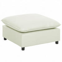 FUSSHOCKER Polyester Cremeweiß - Creme/Schwarz, Holzwerkstoff/Kunststoff (75/40/75cm) - HOMCOM