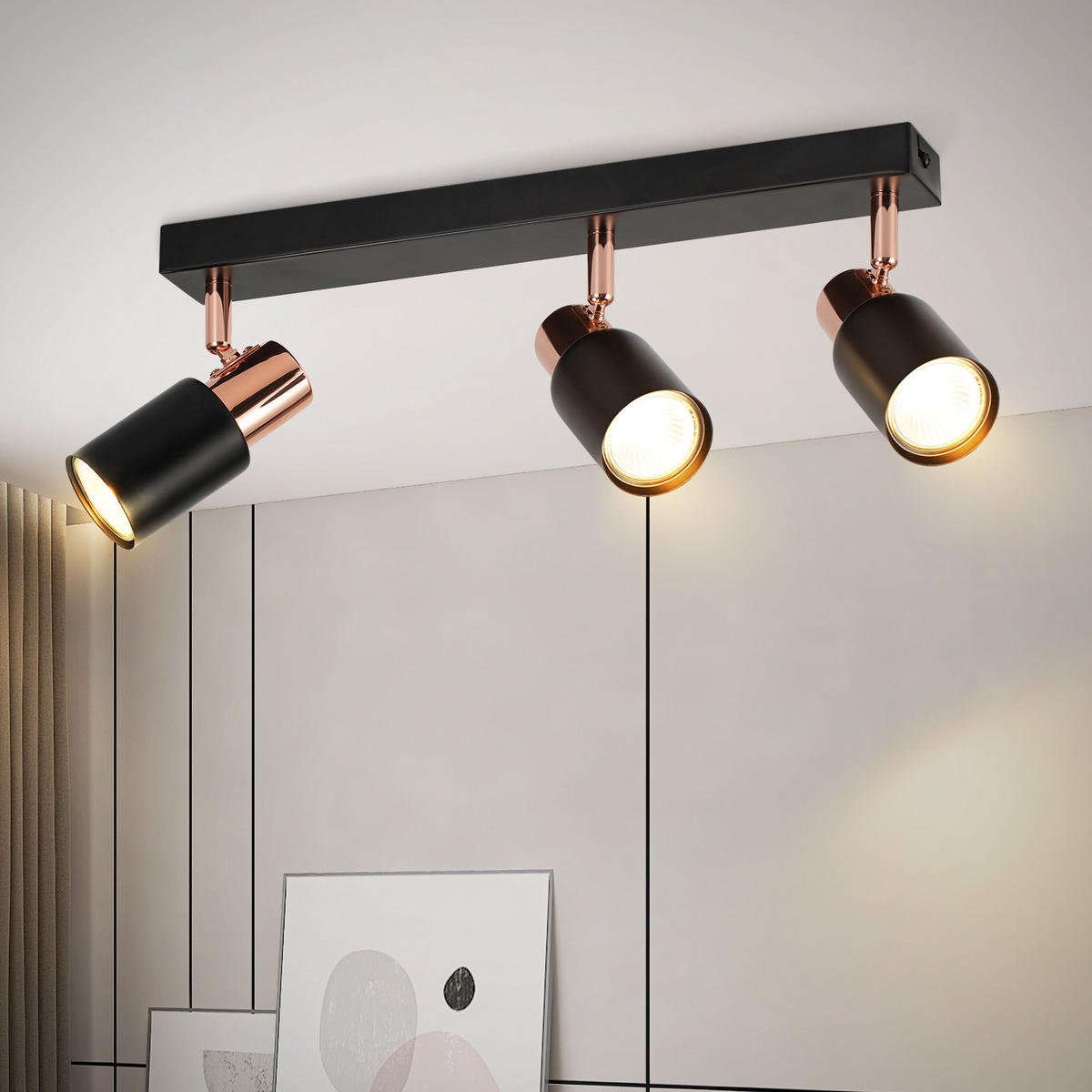 STRAHLER Altena 3-flammig 38/14/12 cm - Schwarz, Metall (38/14/12cm) - Nettlife