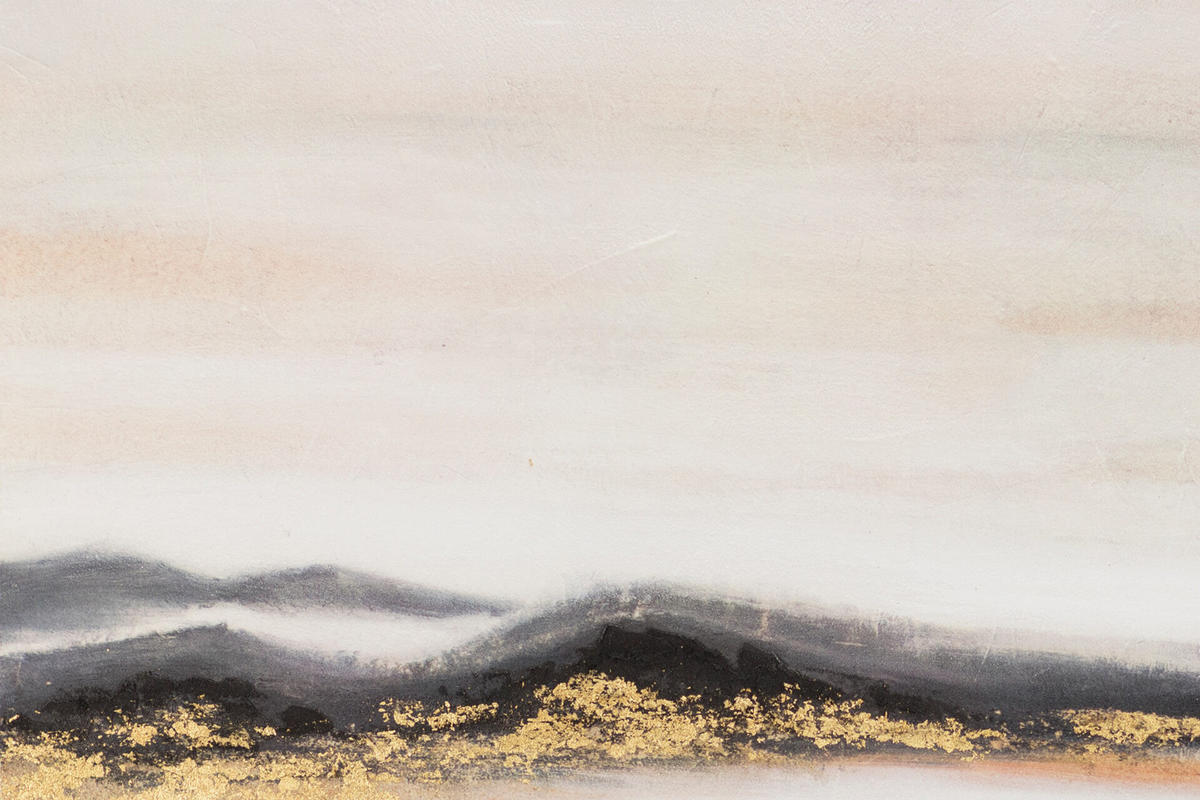 ACRYLBILD HANDGEMALT 100/75 cm - Beige/Schwarz, Holz/Textil (100/75cm) - KUNSTLOFT