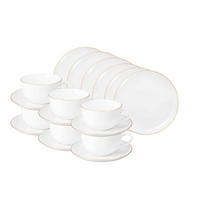 TEESERVICE Liberty Goldrand weiß-gold 280 ml 18-tlg. - Goldfarben/Weiß, Keramik (2/2/2cm) - Seltmann Weiden