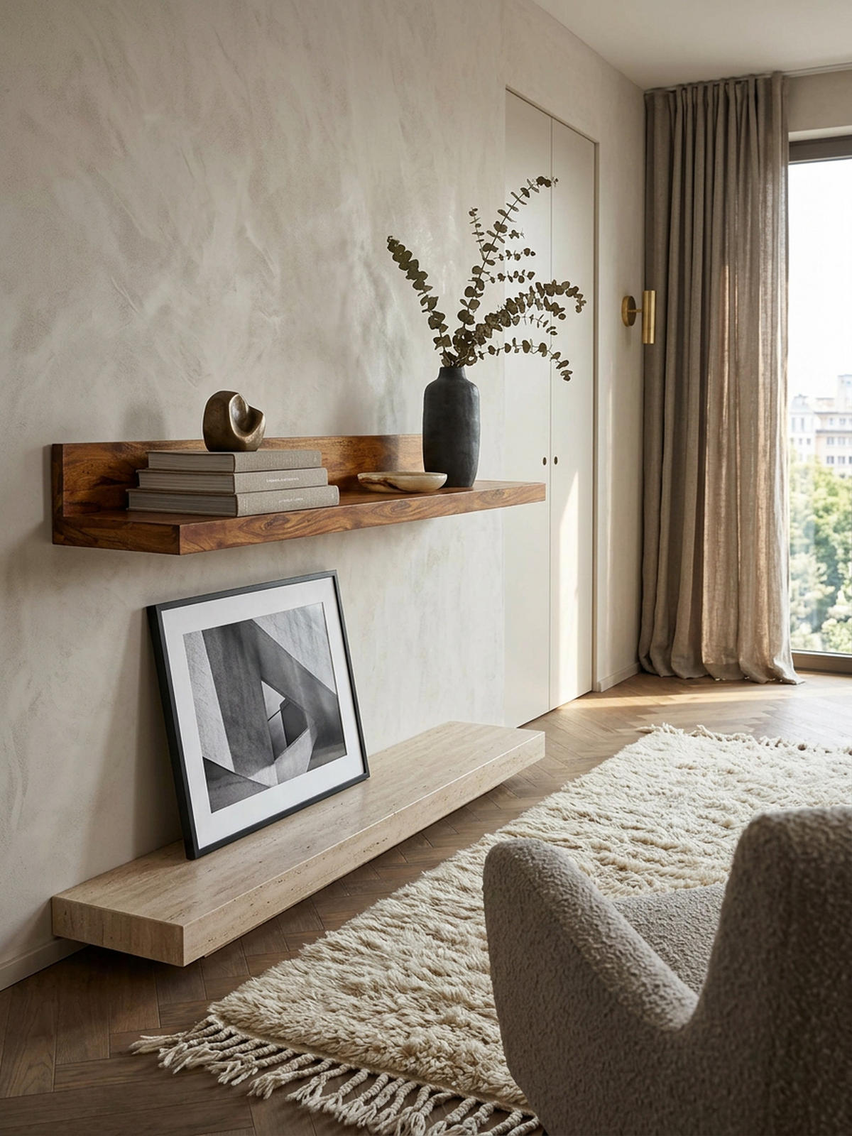 WANDREGAL NAKO Massivholz Flexibles Design Landhausstil, Braun 160x24x17 cm - Braun, Holz (160/17/24cm) - KADIMA DESIGN