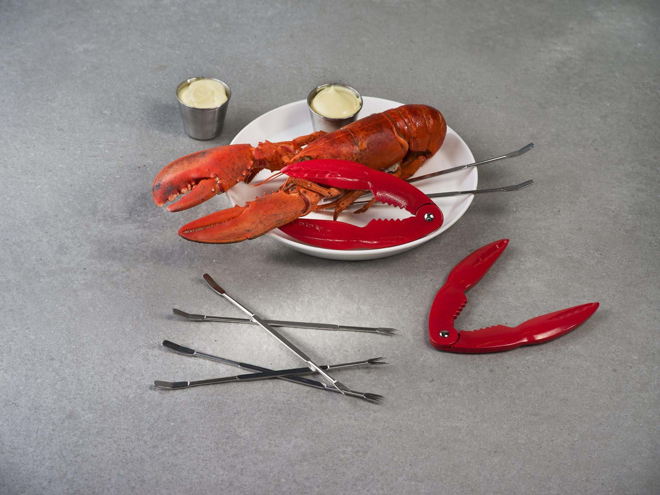 HUMMERGABEL Krebsset 10-teilig - Silberfarben, Metall - Cosy & Trendy