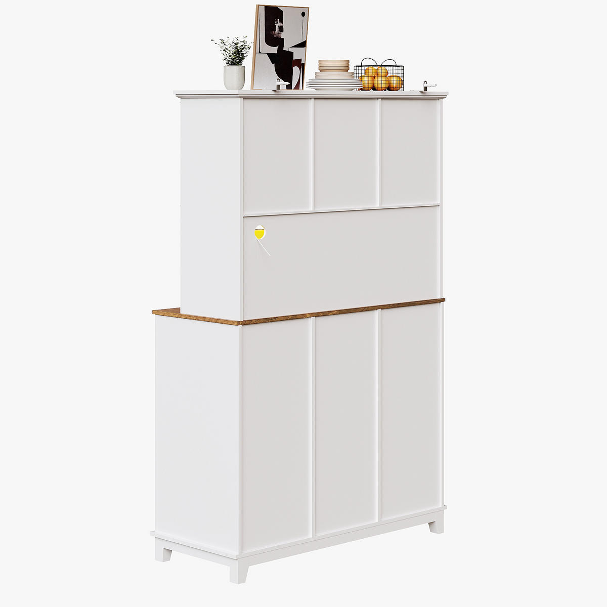 BUFFET 105/38,4/180 cm Weiß aus MDF mit LED - Weiß, Holzwerkstoff (105/180/38.4cm) - OKWISH