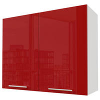 KÜCHENHÄNGESCHRANK Brerra W3/90 Weiß / RAL 3002 karminrot Hochglanz 90 / 32,5 / 72cm - Rot/Weiß, Holz/Holzwerkstoff (90/72/32.5cm) - Feldmann-Wohnen