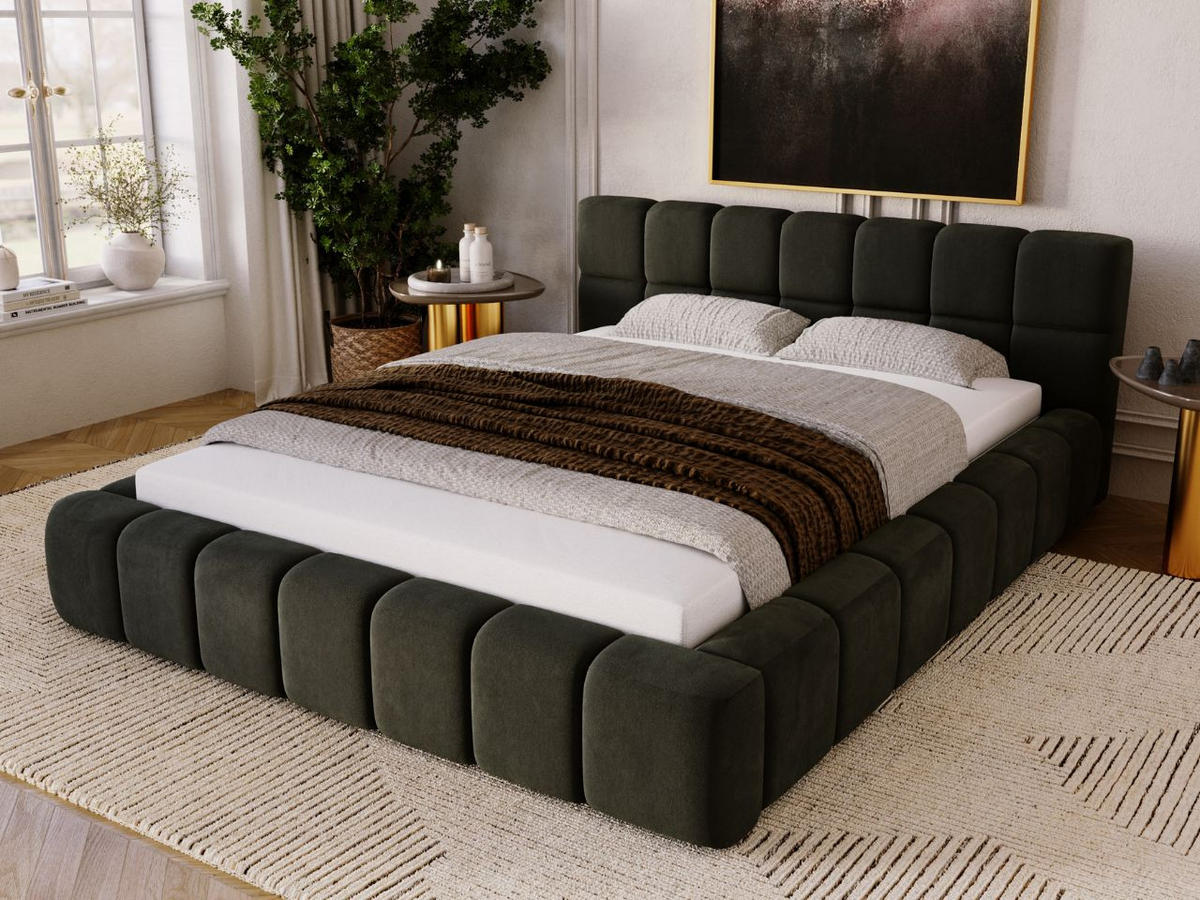 POLSTERBETT Alicante 140x200 Dunkelgrau - Dunkelgrau, Textil (140/200cm) - Graingold