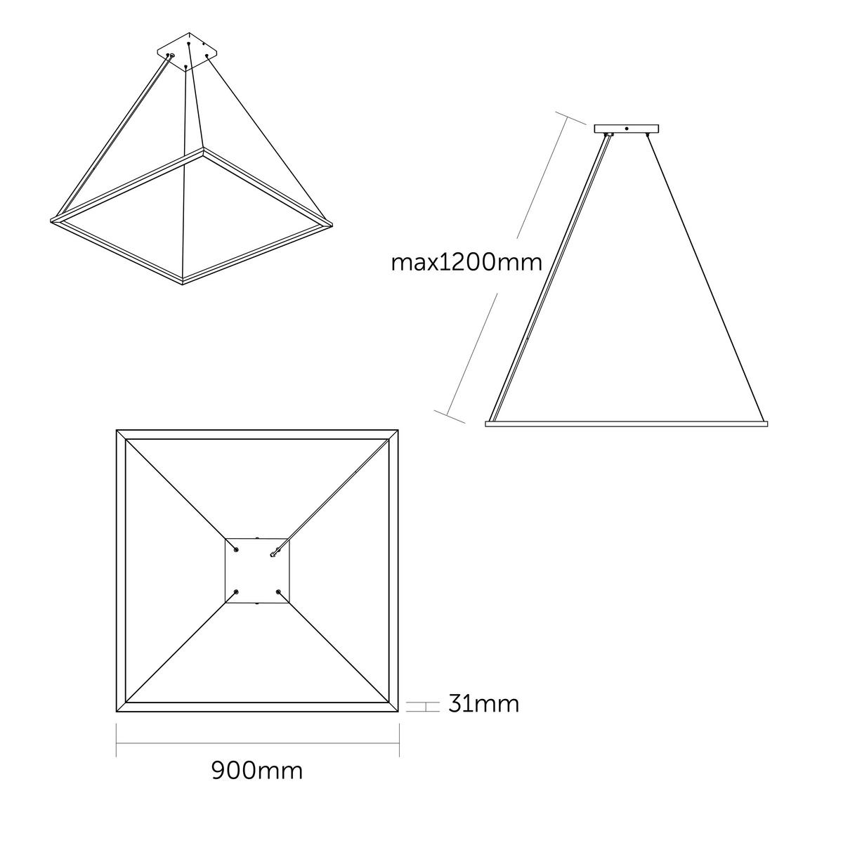 LED-HÄNGELEUCHTE - Graubraun, Metall (90/90/100cm) - Lumicom