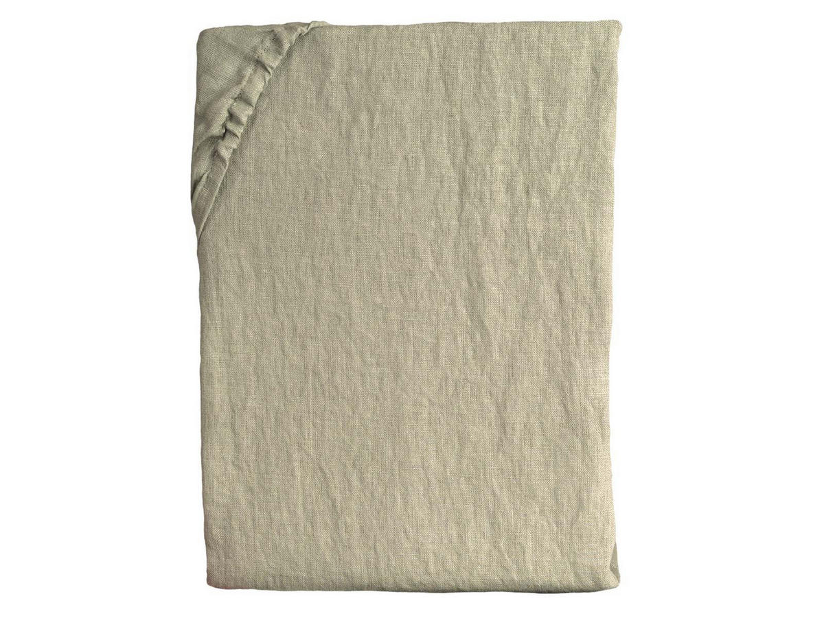 SPANNBETTTUCH reines Leinen leinen-taupe 90/200 cm - Taupe, Naturmaterialien (90/200cm) - beties Heimtextil