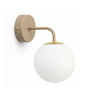 WANDLEUCHTE ECRU II - Beige/Goldfarben, Glas/Metall (19/23/14cm) - kiki design