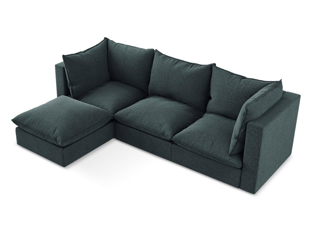 SOFAELEMENT Samt Stoff Beige - Beige/Schwarz, Holzwerkstoff/Kunststoff (90/77/90cm) - Makamii