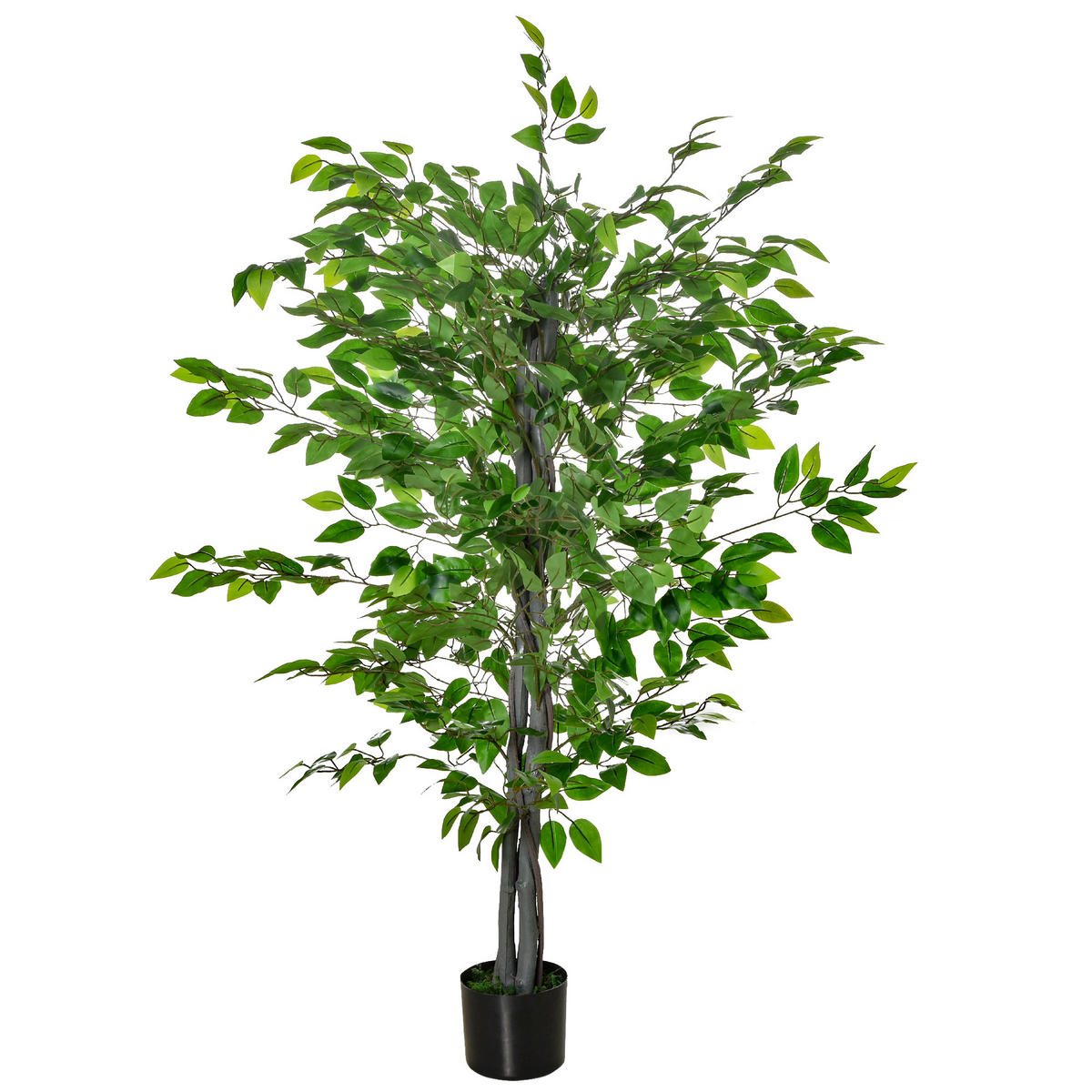 KUNSTPFLANZE DE-08575 135 cm mit Zementtopf Grün - Grün, Kunststoff (135cm) - ComfortXL